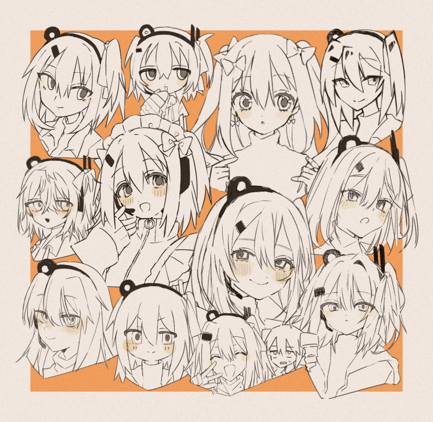 2girls, a.i._voice, adachi_rei, alternate_costume, alternate_hairstyle, blush, bow, closed_mouth