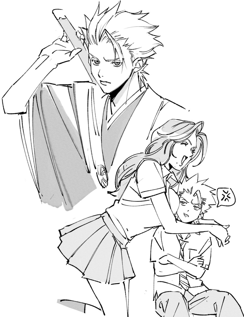 1boy, 1girl, 9t4um0fpin35758, between_breasts, bleach, breasts, highres, hitsugaya_toushirou