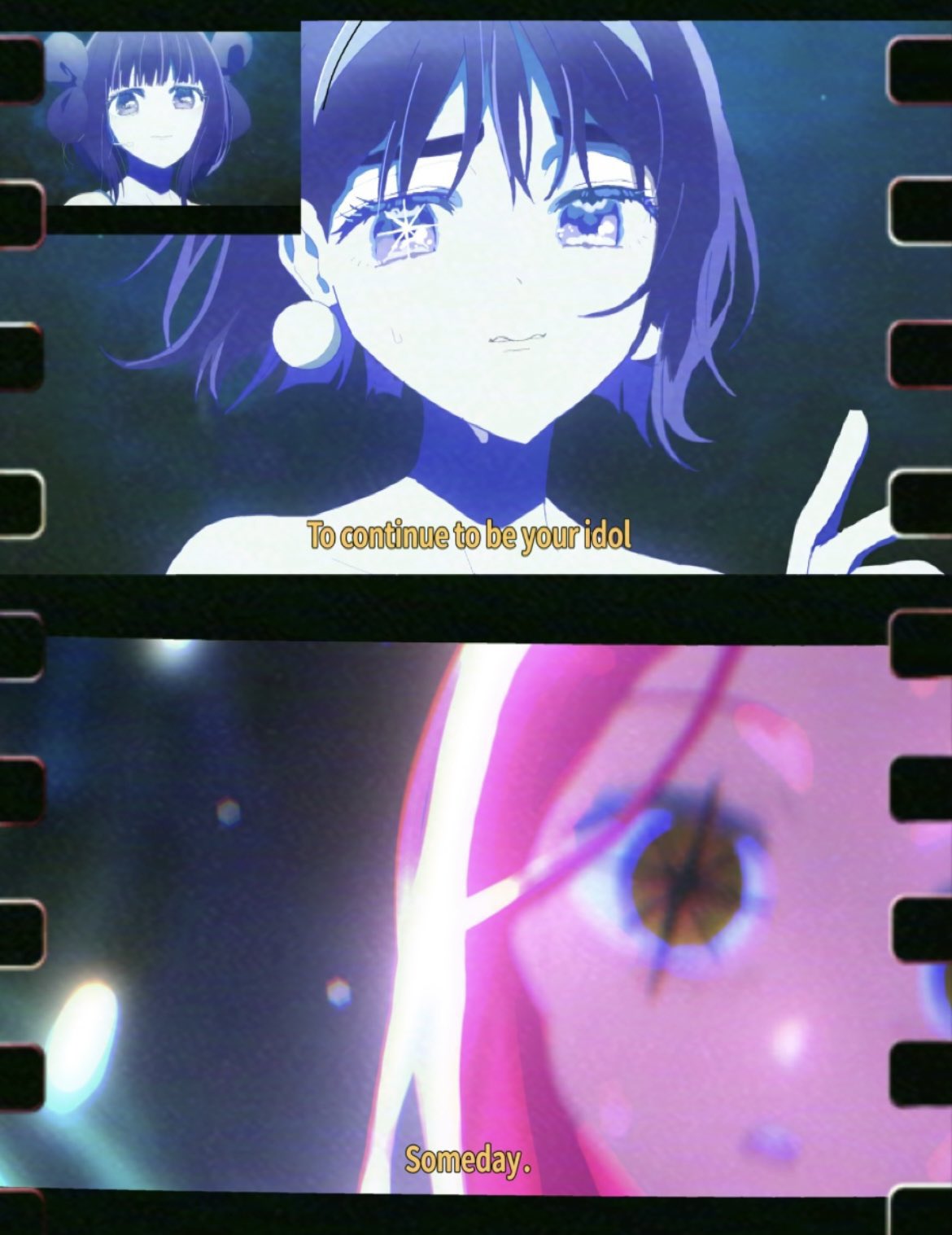 2girls, alien_stage, black_hair, commentary, earrings, empty_eyes, english_commentary, english_text