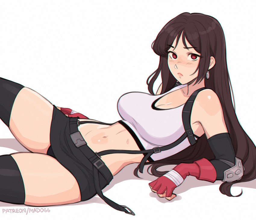1girl, belt, black_belt, black_panties, black_skirt, black_sleeves, black_thighhighs, breasts