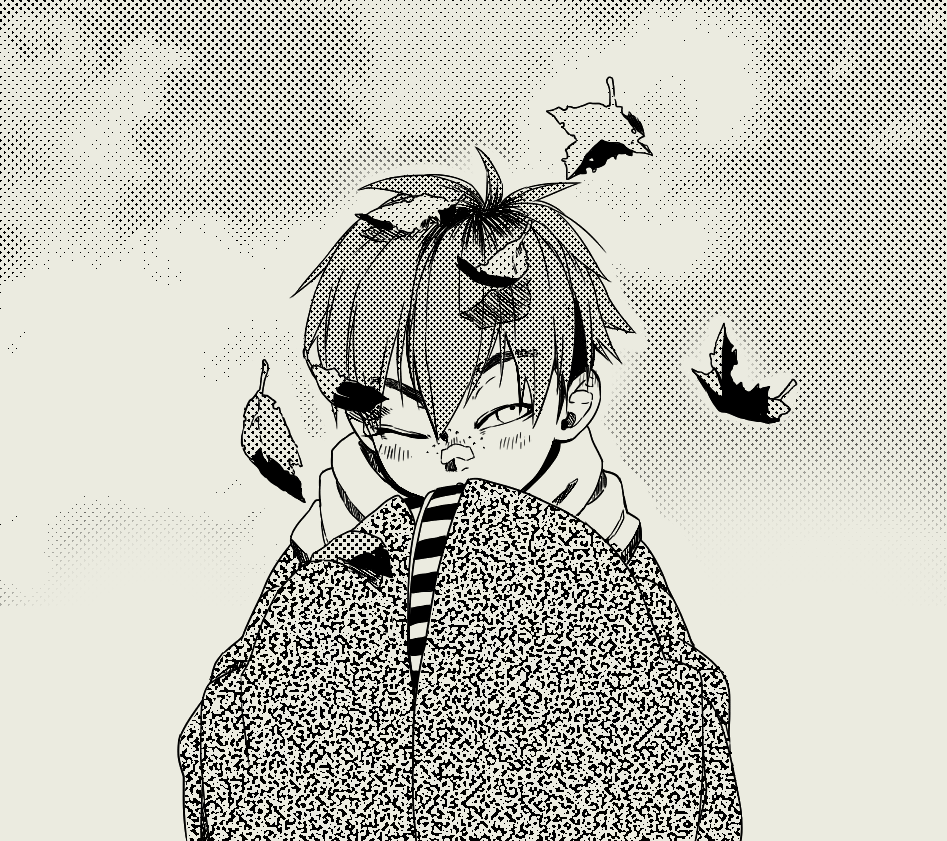 1boy, bandaid, bandaid_on_face, bandaid_on_nose, commentary, covered_mouth, custat, english_commentary