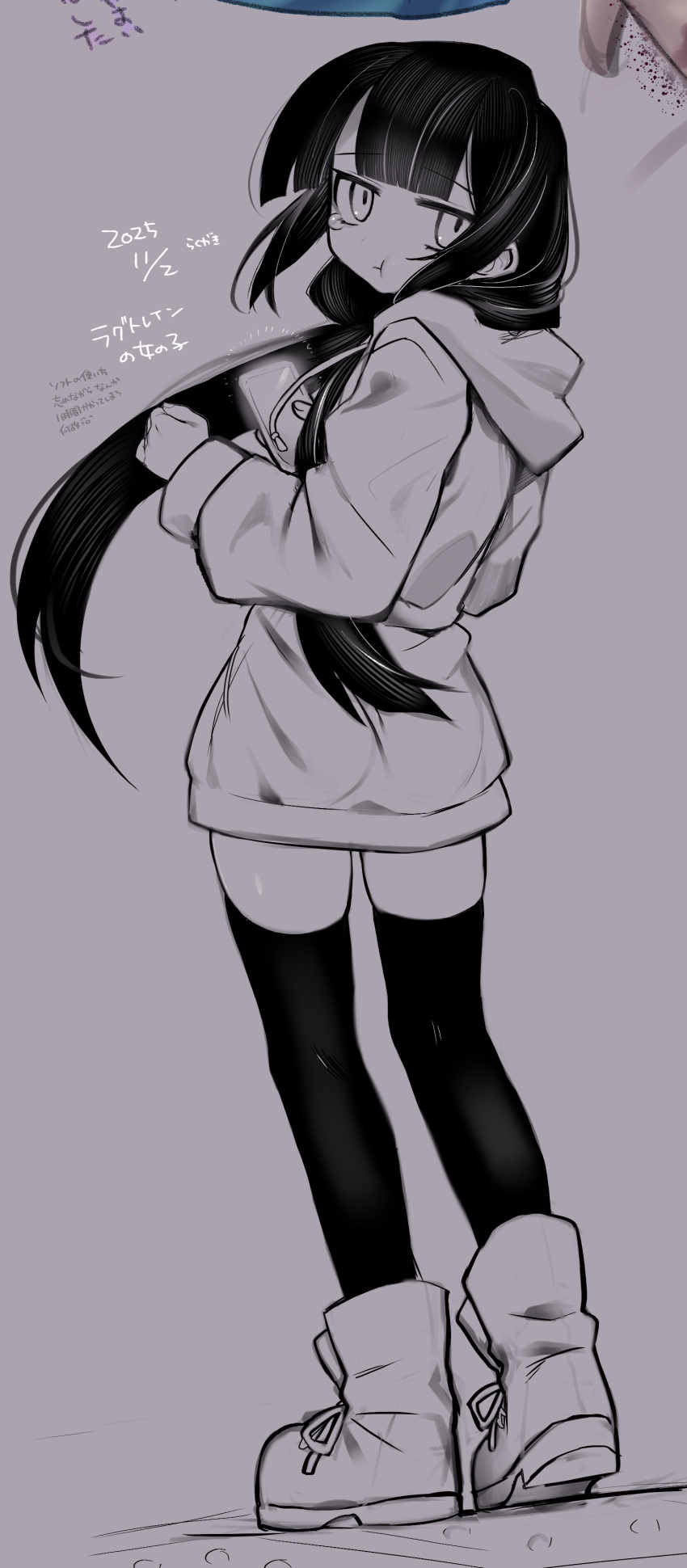 1girl, absurdres, boots, commentary_request, full_body, highres, lagtrain_(vocaloid), long_hair