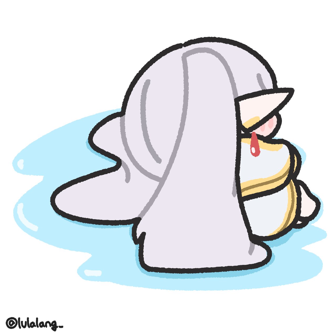 capelet, chibi, chibi_only, commentary, crying, earrings, elf, english_commentary