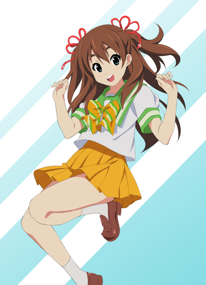 casual, fukuoka_katsumi, green_eyes, kyoto_animation, kyoto_animation_cm, long_hair, mahana, sailor_collar