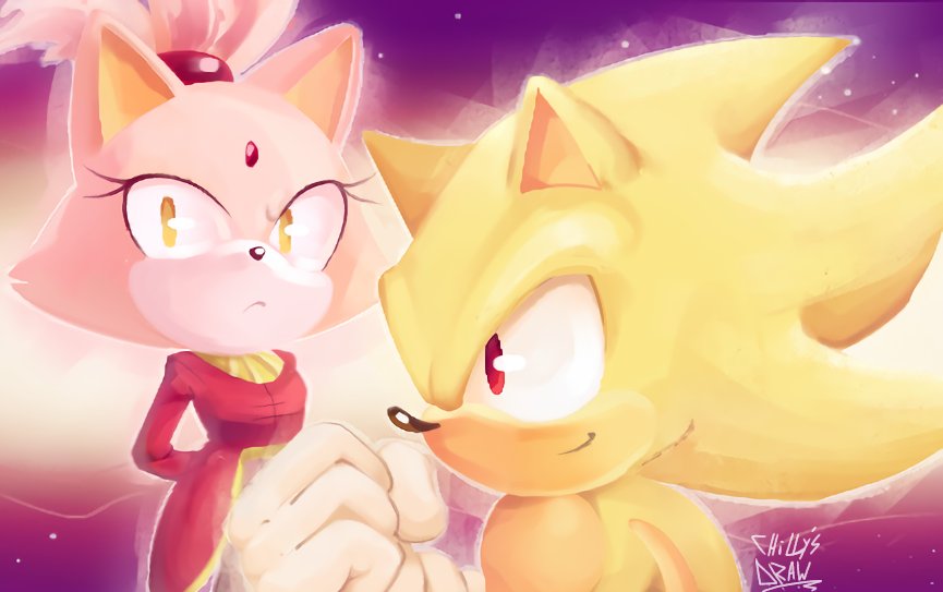 1boy, 1girl, artist_name, blaze_the_cat, burning_blaze, draw_chill's, furry, furry_female