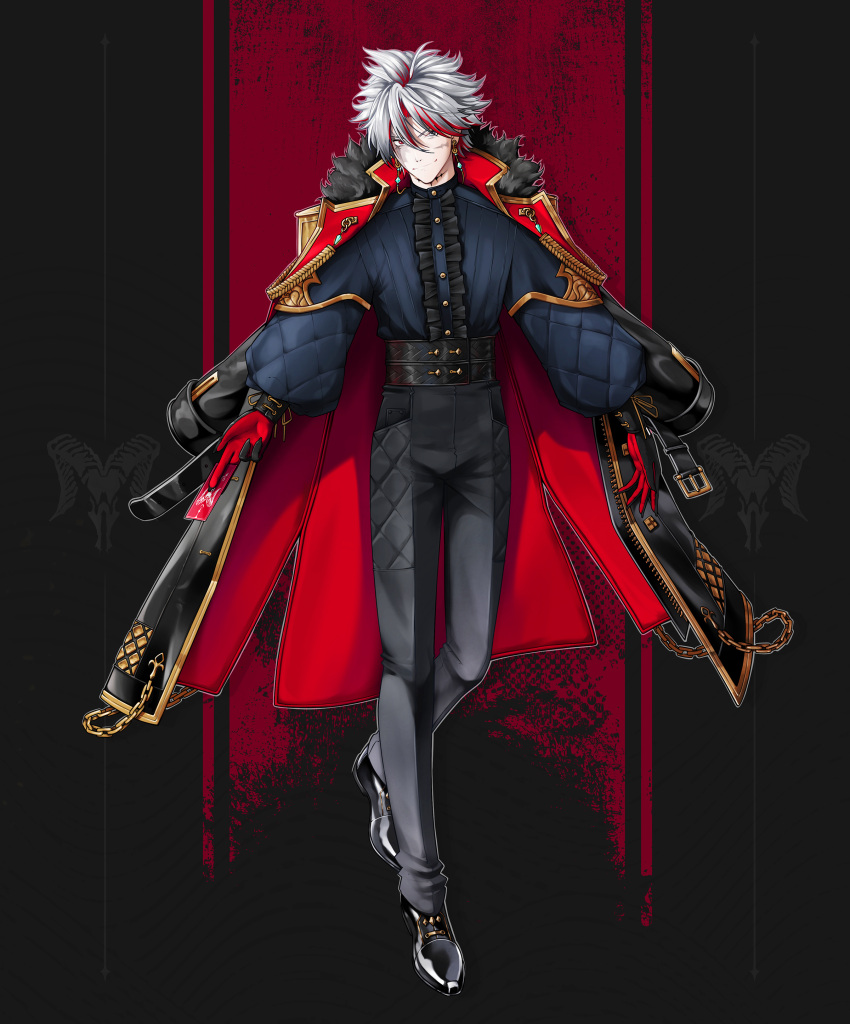 1boy, absurdres, alternate_costume, black_gloves, black_pants, black_shirt, black_shoes, bruno_kerling