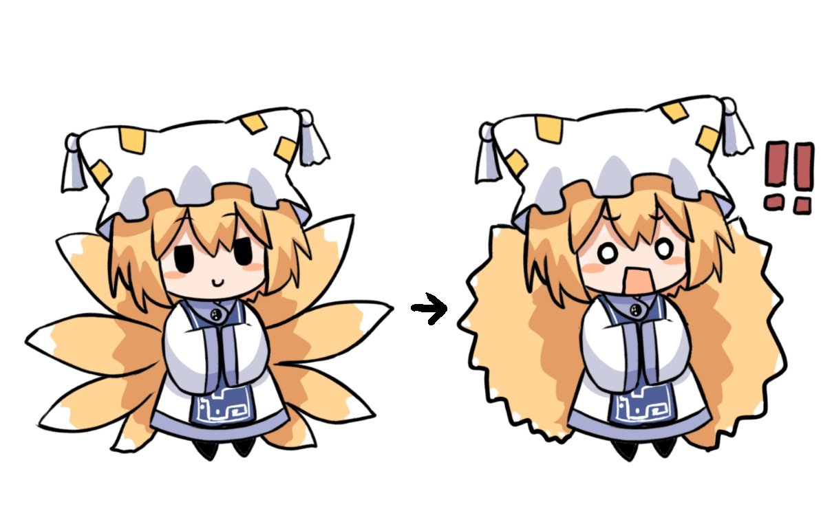 !, !!, 1girl, animal_hat, arrow_(symbol), blonde_hair, blue_tabard, closed_mouth