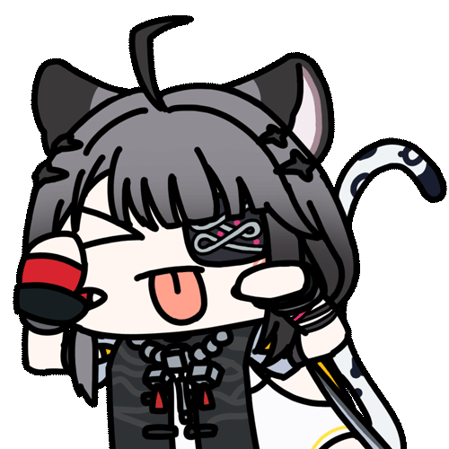 >_<, 1girl, animal_ears, animated, animated_gif, arknights, arknights:_endfield, black_hair
