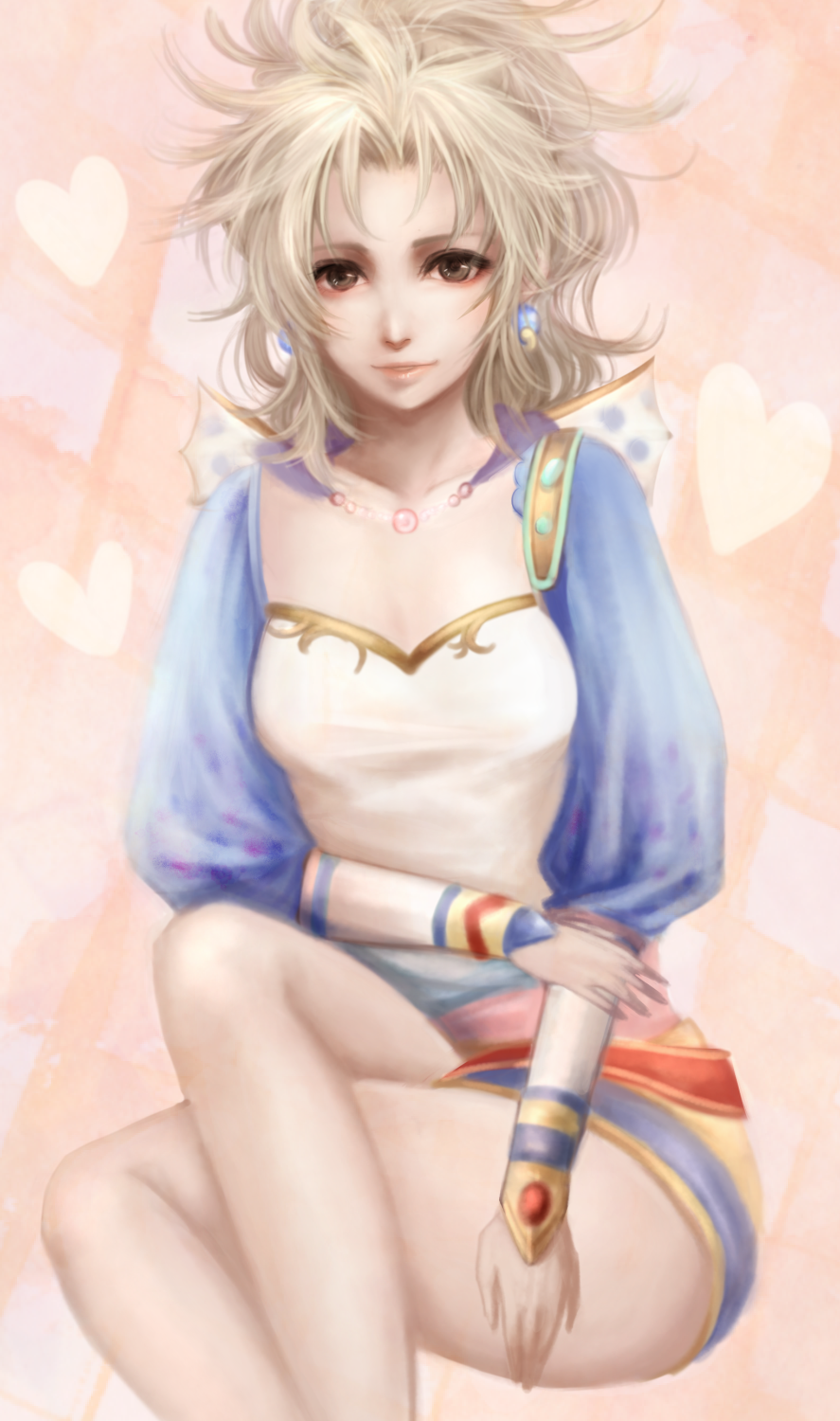 blonde_hair, brown_eyes, crossed_legs, earrings, final_fantasy, final_fantasy_vi, haruhito1211, highres