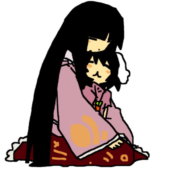 2girls, :3, animal_ears, aoiseshin, black_hair, blush, carrot_necklace, chinese_commentary