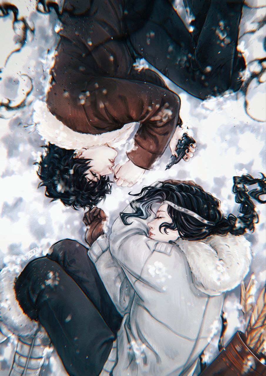 1boy, 1girl, arrow_(projectile), bianca_di_angelo, black_hair, braid, brother_and_sister, brown_gloves