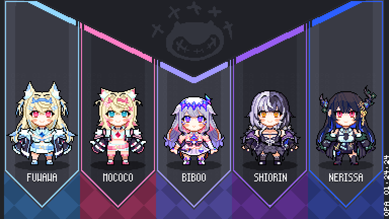 5girls, blonde_hair, blue_eyes, chibi, chibi_only, chineseninja, commentary, dated