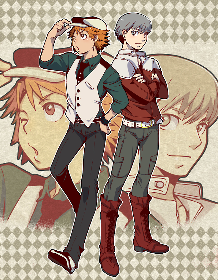 barnaby_brooks_jr, barnaby_brooks_jr_(cosplay), belt, boots, brown_eyes, brown_hair, cabbie_hat, chinjuu_hibakichi