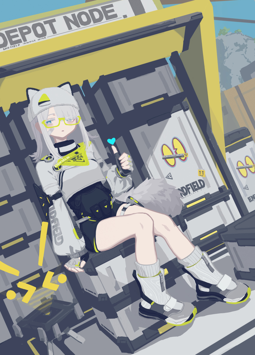 1girl, absurdres, arknights, arknights:_endfield, bandaid, bandaid_on_cheek, bandaid_on_face, bespectacled