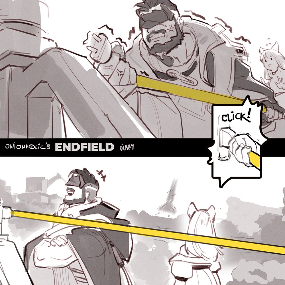 1boy, 1girl, alternate_body_size, arknights, arknights:_endfield, cable, coat, coat_on_shoulders