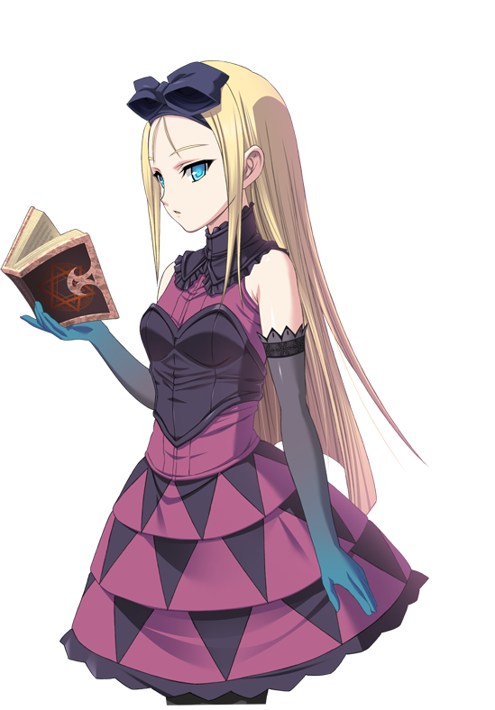 1girl, bare_shoulders, black_bow, blonde_hair, blue_eyes, book, bow, breasts