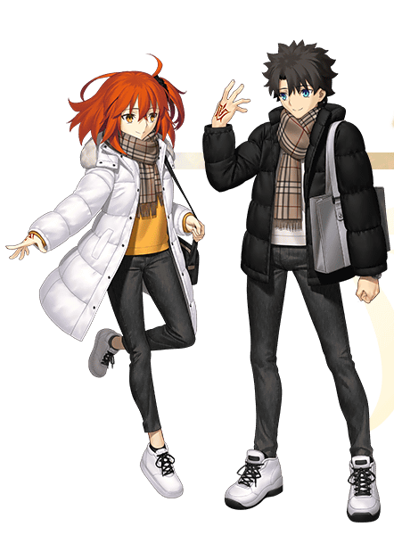 1boy, 1girl, ahoge, bag, black_bag, black_hair, black_jacket, black_pants