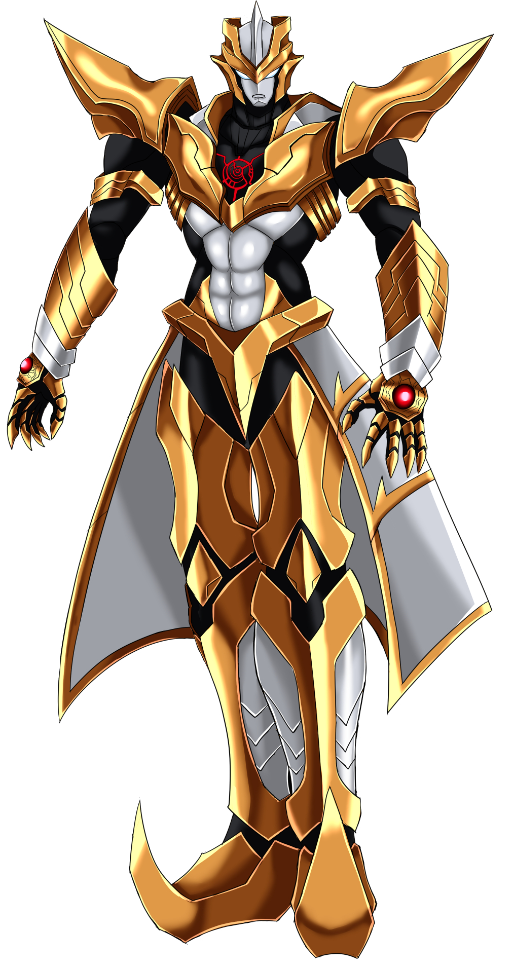 1boy, absolute_tartarus, alien, armor, blue_eyes, bracelet, capelet, colored_skin