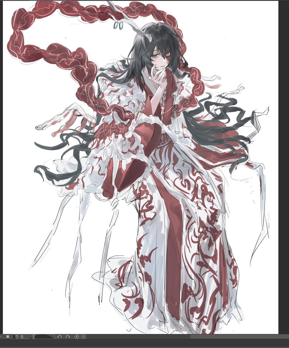 1boy, aqua_eyes, black_hair, chinese_clothes, commentary_request, dragon_horns, e.g.o_(project_moon), eastern_dragon_horns