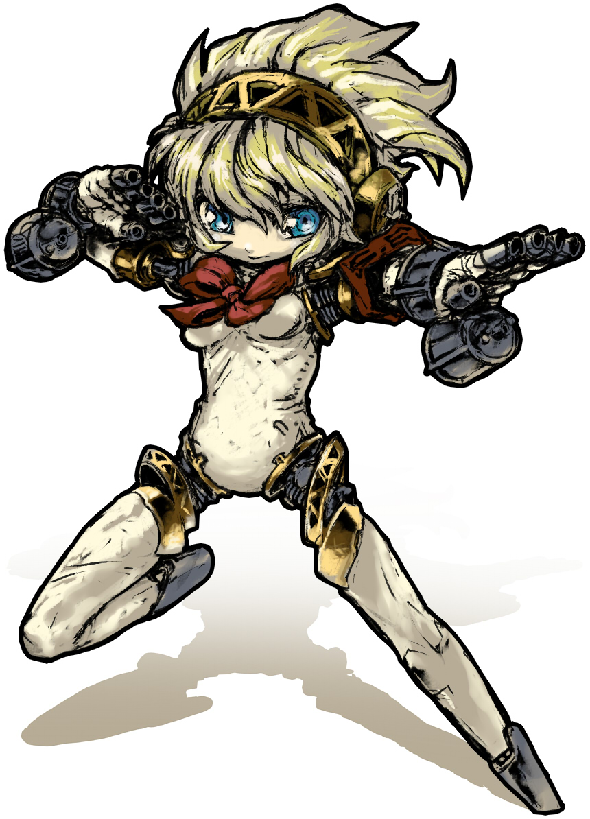 android, blonde_hair, blue_eyes, bow, matado, persona, persona_3, short_hair