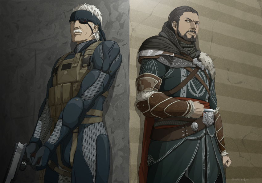 against_wall, assassin's_creed, assassin's_creed:_revelations, assassin's_creed, assassin's_creed:_revelations, bandana, bandanna, beard