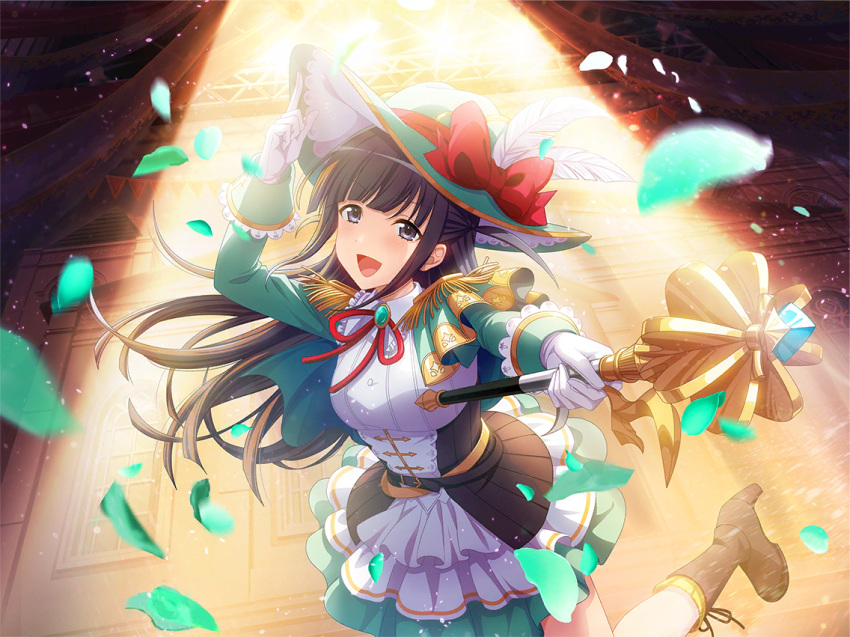 1girl, adapted_costume, black_corset, blue_eyes, blue_hair, blunt_bangs, boots, bow