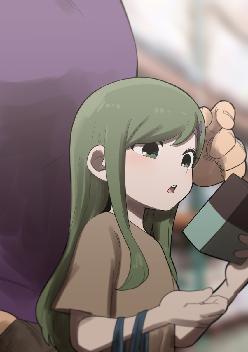 1boy, 1girl, absurdres, bag, blurry, blurry_background, box, commentary_request