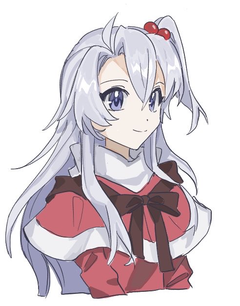 1girl, bow, bowtie, brown_bow, brown_bowtie, capelet, closed_mouth, commentary_request