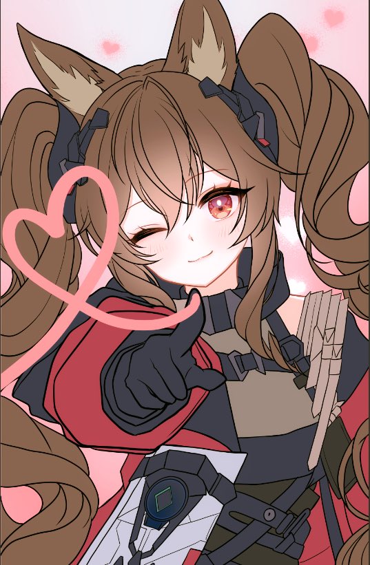 1girl, :3, angelina_(arknights), animal_ear_fluff, animal_ears, arknights, arknights:_endfield, bare_shoulders