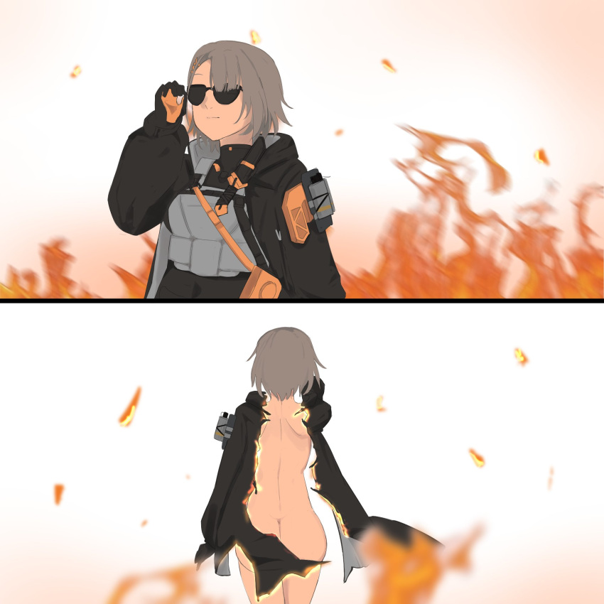 fire, girls'_frontline_2:_exilium, girls_frontline, highres, khai_sann, meme, short_hair, smile