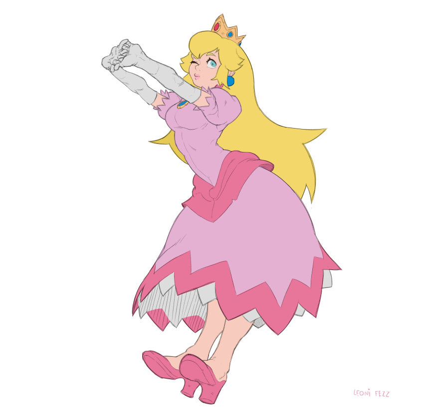 1girl, absurdres, artist_name, blonde_hair, blue_eyes, breasts, chest_jewel, crown