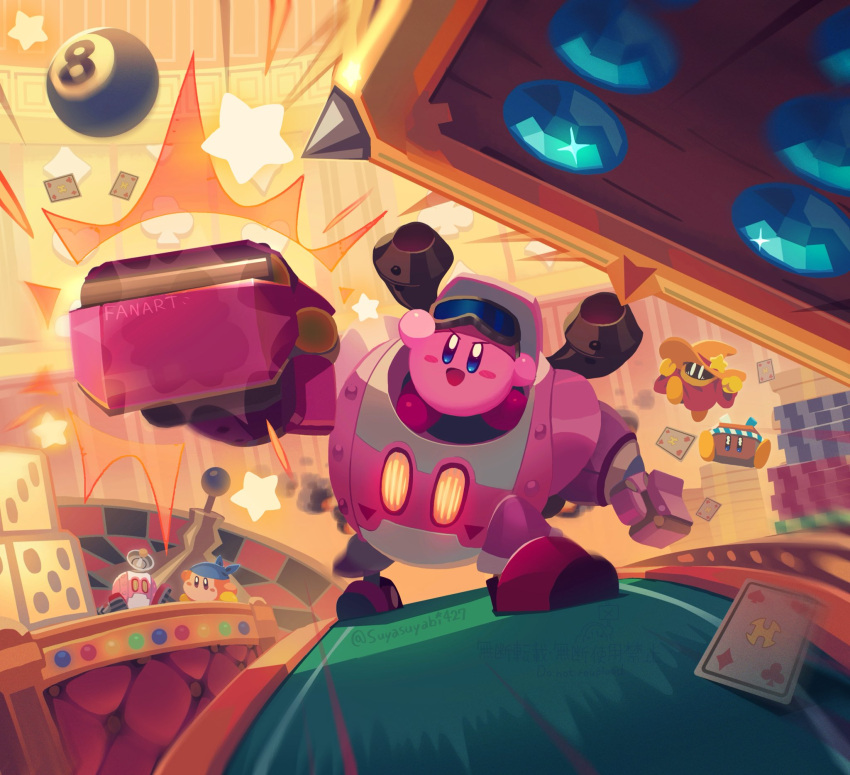 8-ball, bandana_waddle_dee, card, coin, dice, exhaust_pipe, goggles, goggles_on_head