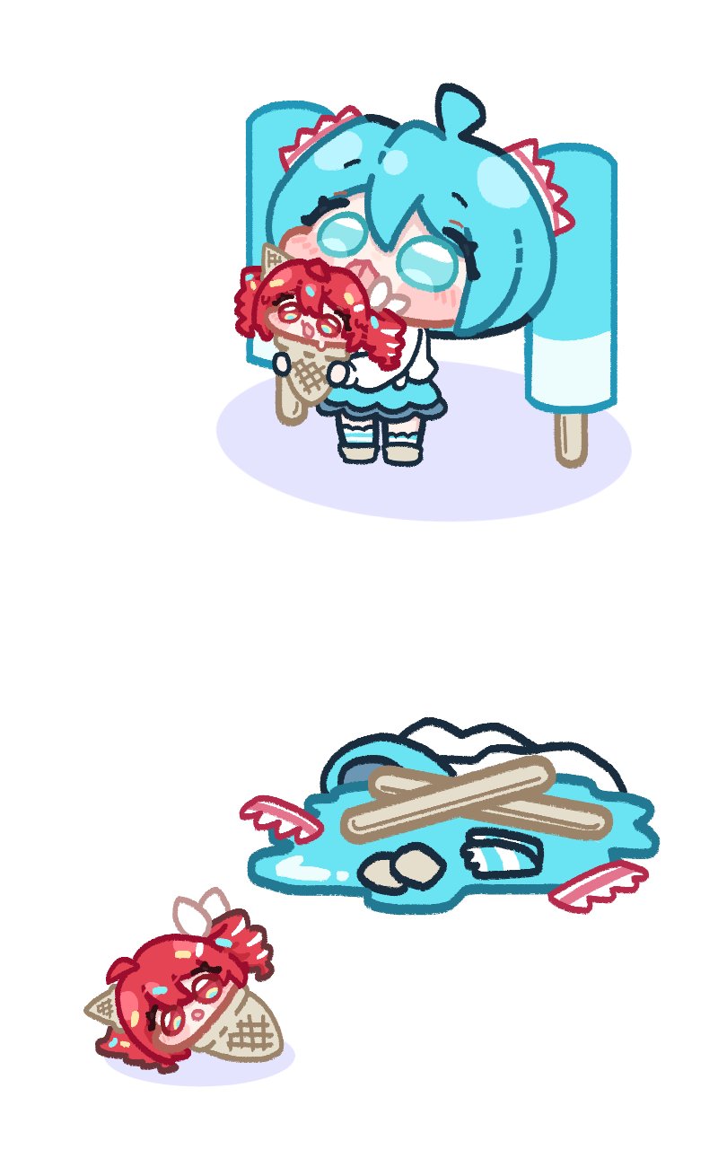 ahoge, aqua_eyes, aqua_hair, blue_eyes, drill_hair, food, hatsune_miku, highres