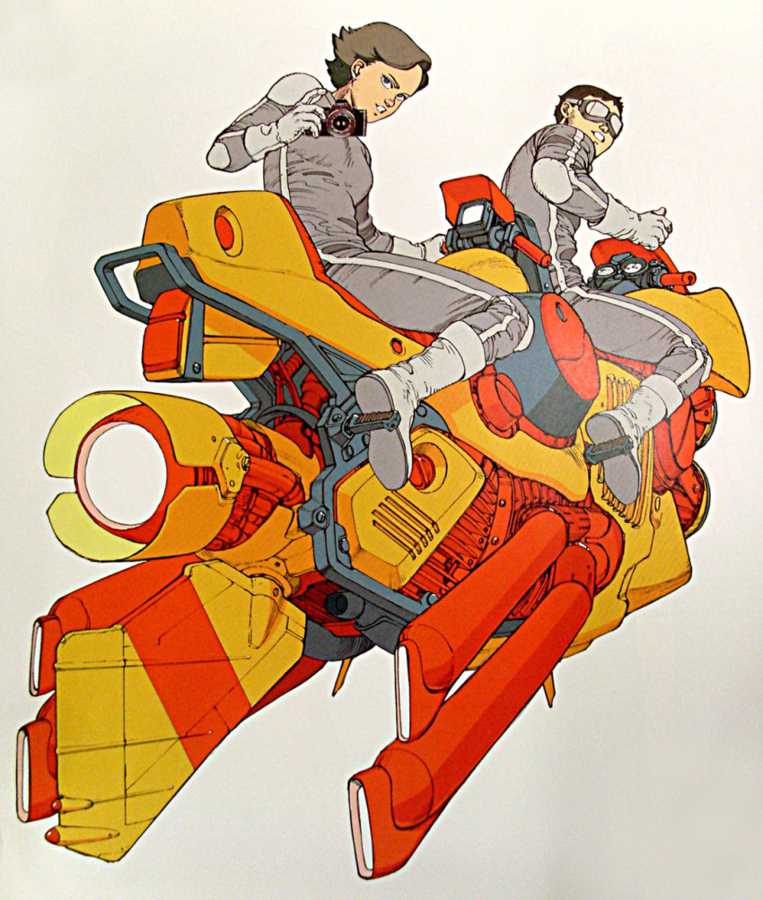 advertisement, design, female, motorcyle, otomo_katsuhiro, short_hair, smile