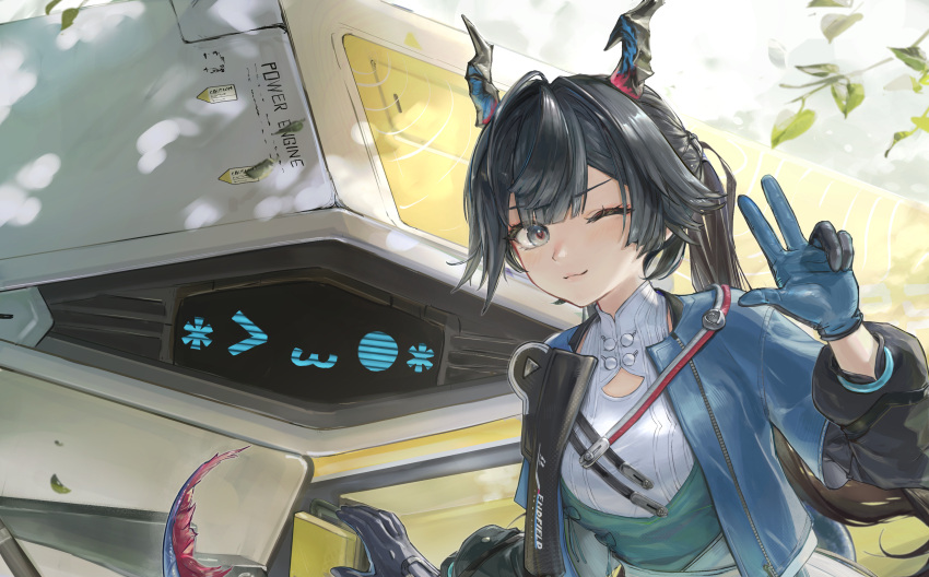 1girl, absurdres, arknights, arknights:_endfield, black_hair, chen_qianyu_(arknights), closed_mouth, commentary_request