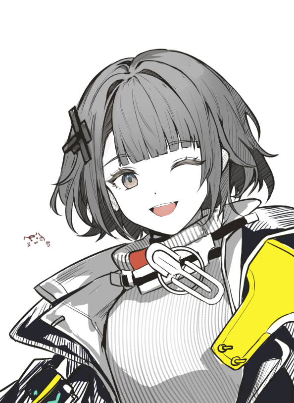 1girl, arknights, arknights:_endfield, black_coat, black_hair, coat, commentary, dimazu