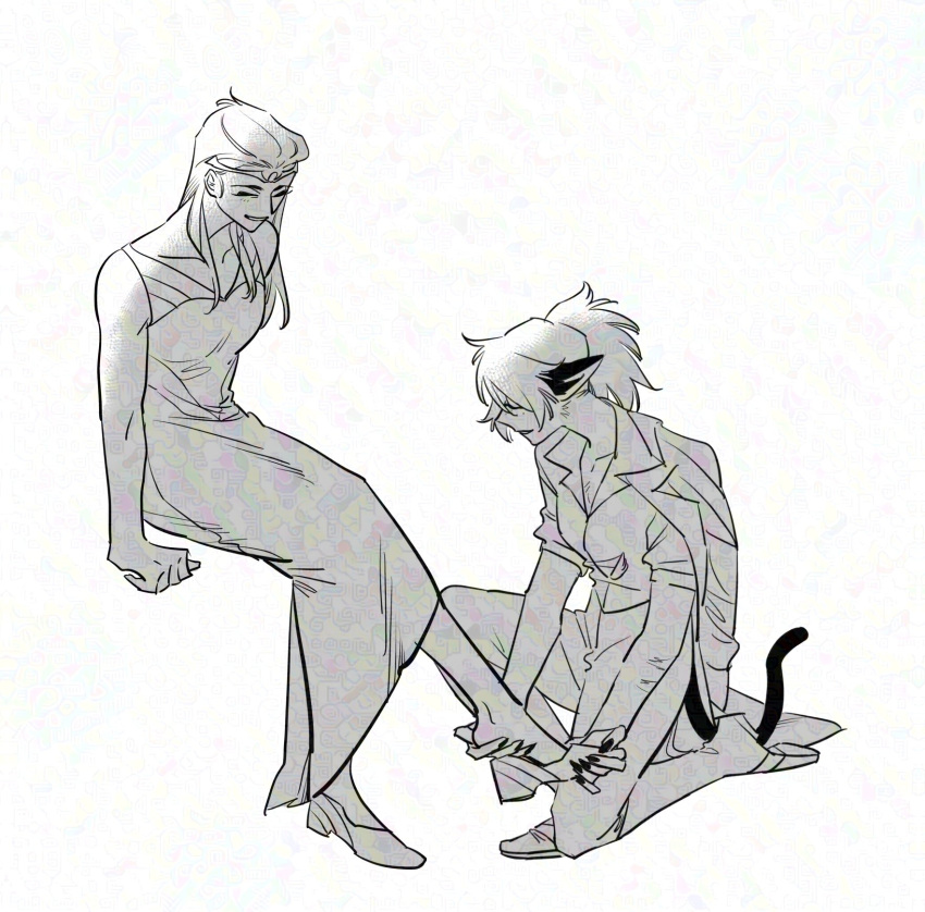 2girls, adora_(she-ra), animal_ears, cat_ears, cat_girl, cat_tail, catra, circlet