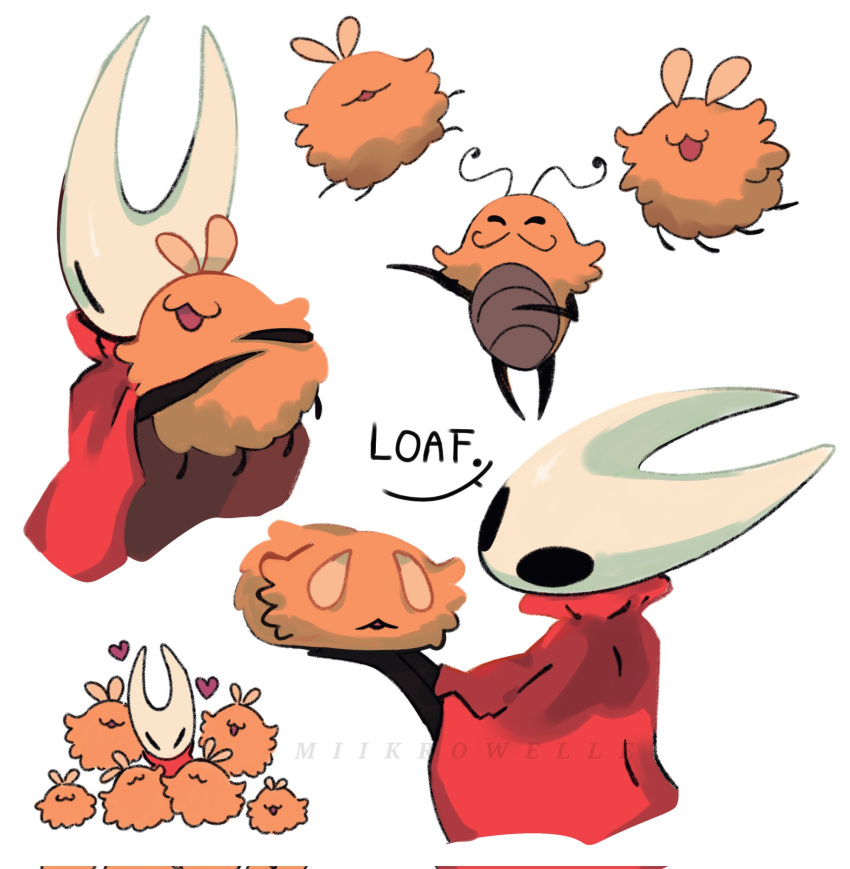 1girl, :3, antennae, arthropod_girl, artist_name, black_eyes, black_skin, brown_fur