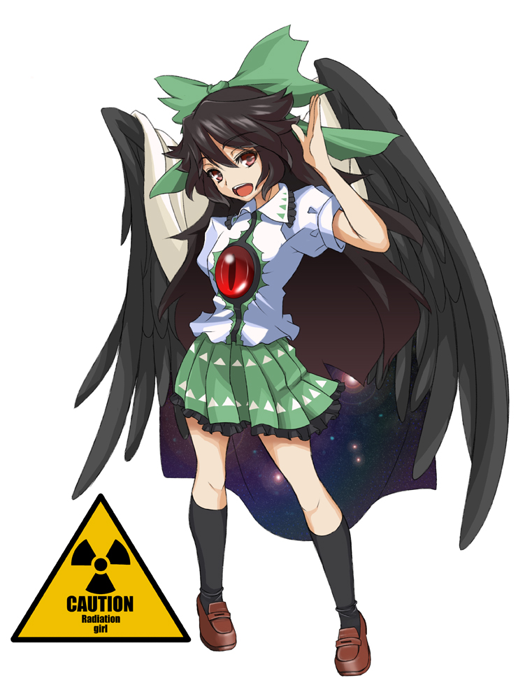 hair_bow, long_hair, nagii, red_eyes, reiuji_utsuho, touhou, wings