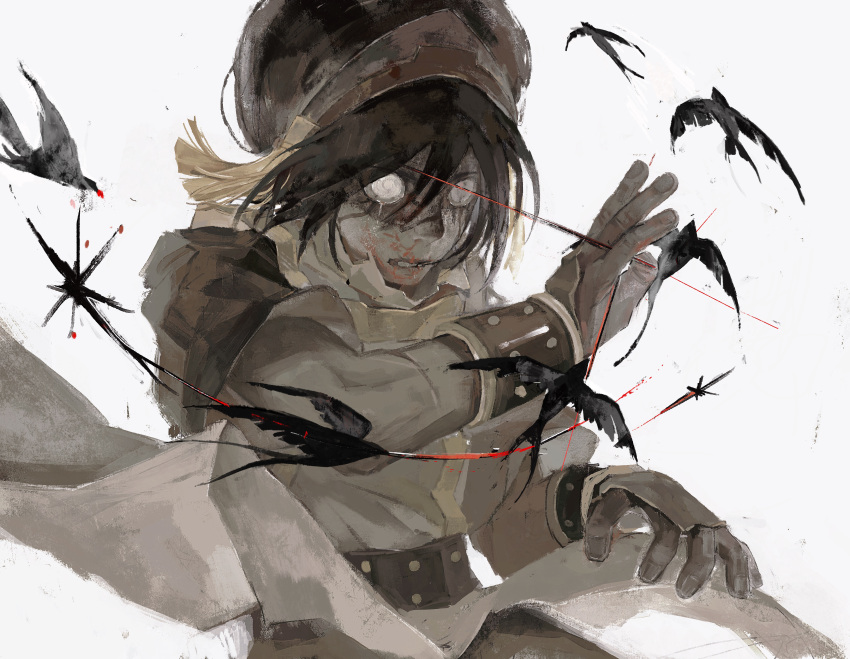 1girl, absurdres, avatar:_the_last_airbender, avatar_legends, bird, black_hair, blind, blood