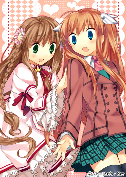 :o, blazer, braid, brown_hair, dress, flower, hair_flower, hair_ornament