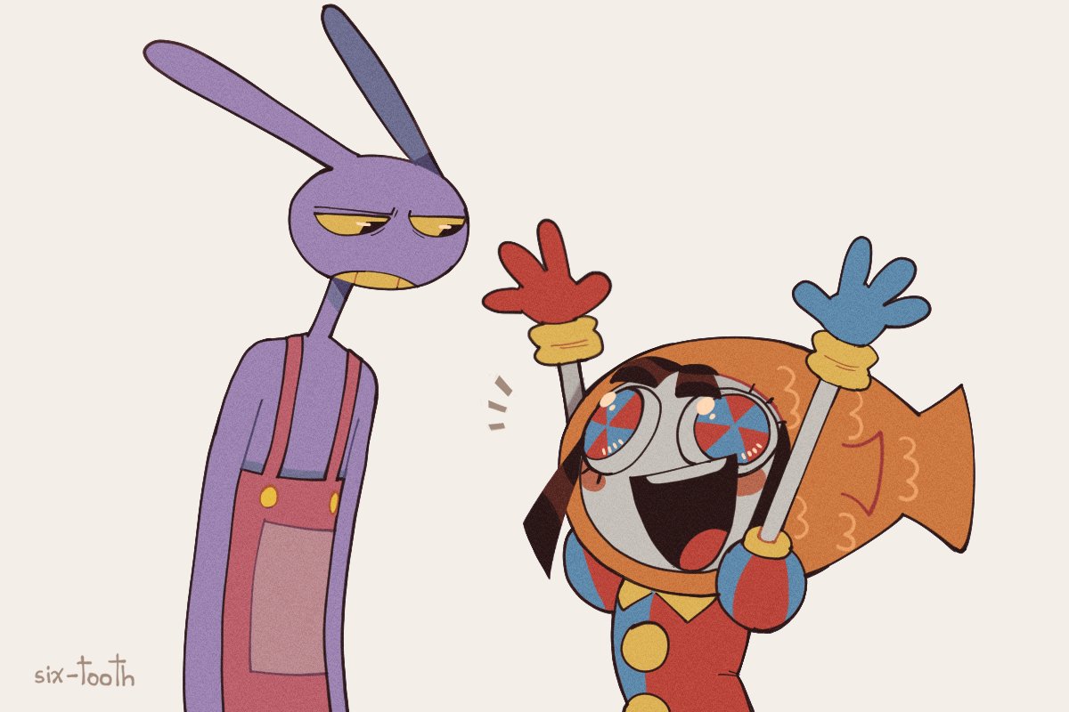 1boy, 1girl, animal_ears, arms_up, artist_name, asdfmovie, asymmetrical_gloves, blue_eyes