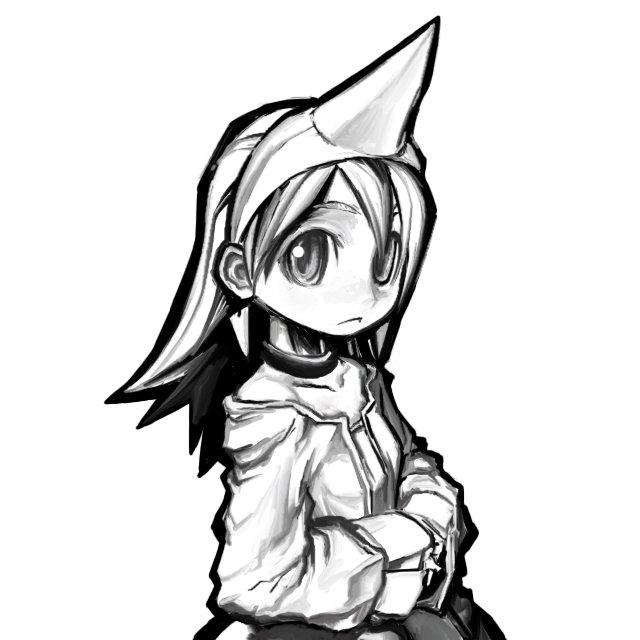 character_request, final_fantasy, final_fantasy_iii, horn, matado, monochrome, refia, solo, summoner