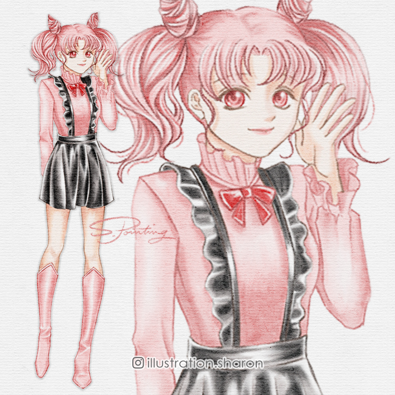 1girl, alternate_costume, bishoujo_senshi_sailor_moon, black_skirt, boots, bow, bowtie, chibi_usa