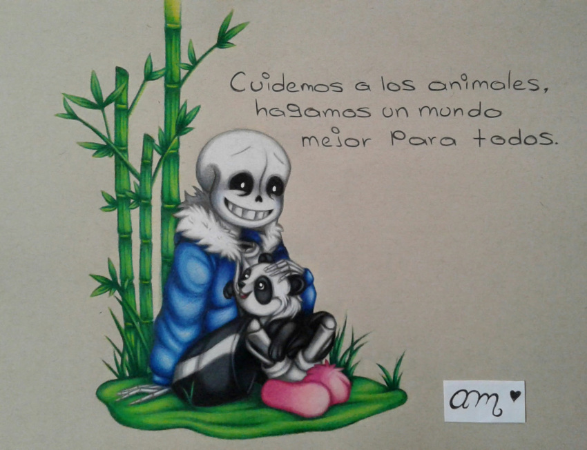 2018, 2d, aideemargarita, animal, animal_on_lap, baby_animal, bamboo, bilingual_commentary