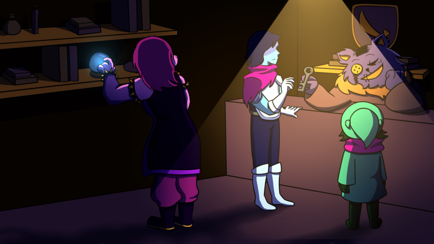 1boy, 1girl, 2019, 2d, 2others, ambiguous_gender, animal_ears, anthro