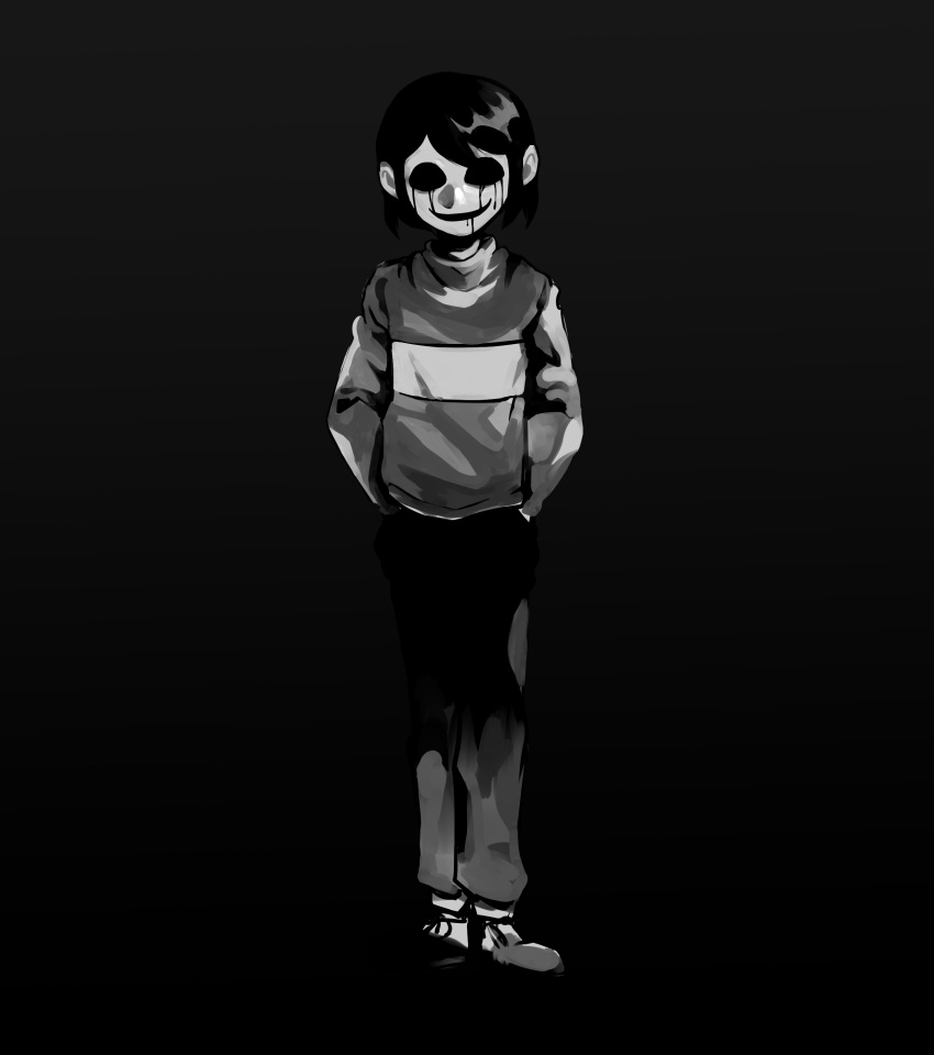 1other, 2022, 2d, ambiguous_gender, anaizzzen, black_background, chara_(undertale), commentary