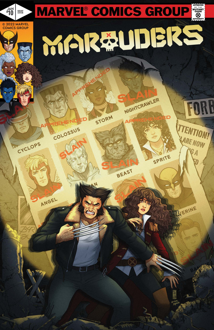 1boy, 1girl, 2022, absurdres, angel_(x-men), banshee_(x-men), beast_(x-men), black_hair