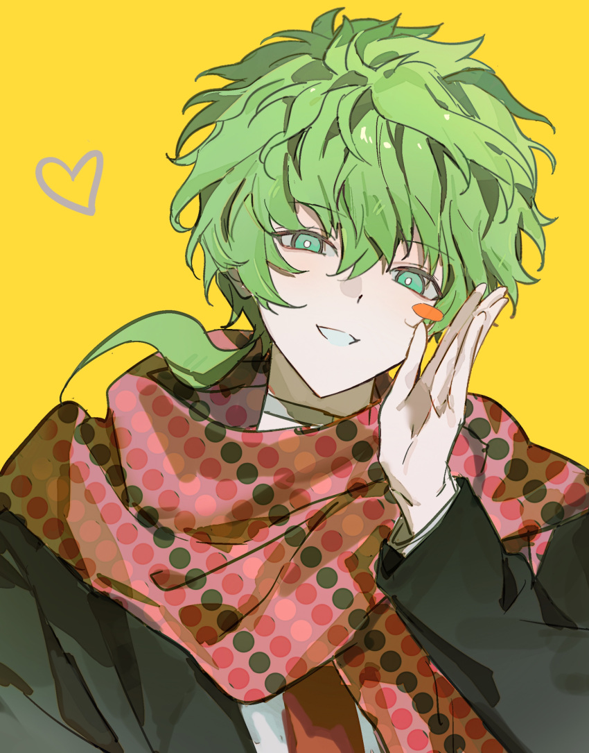1boy, absurdres, animal_collar, black_jacket, blush_stickers, bright_pupils, chinese_commentary, collar