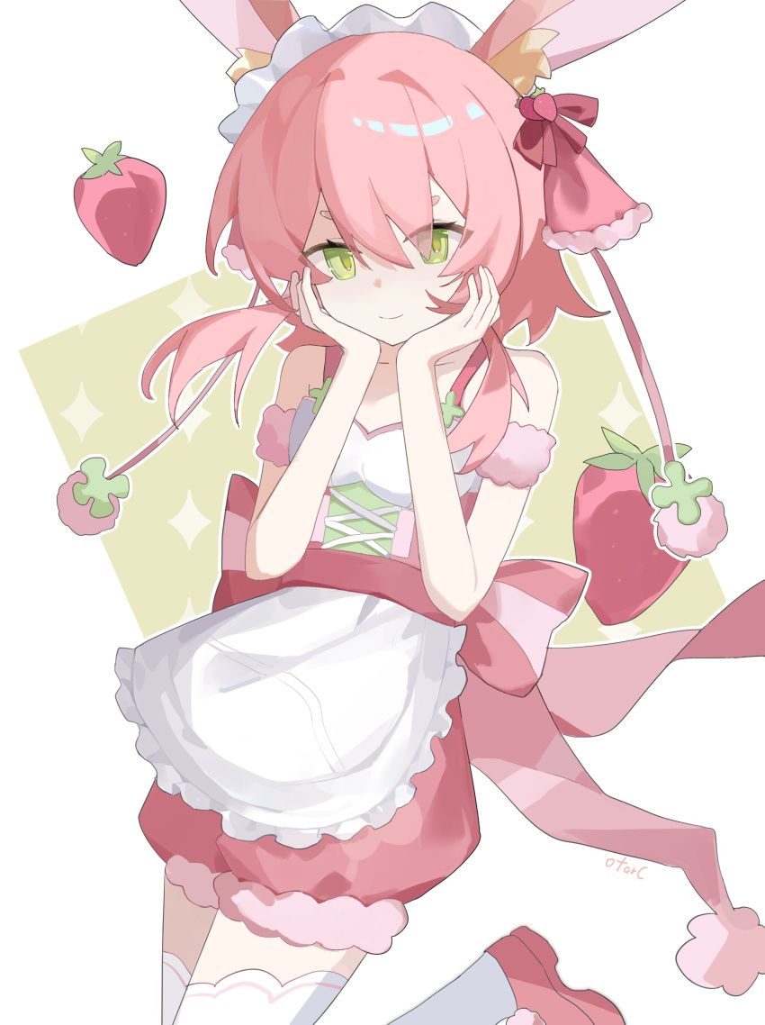 1girl, absurdres, animal_ear_fluff, animal_ears, artist_name, back_bow, bare_shoulders, bow